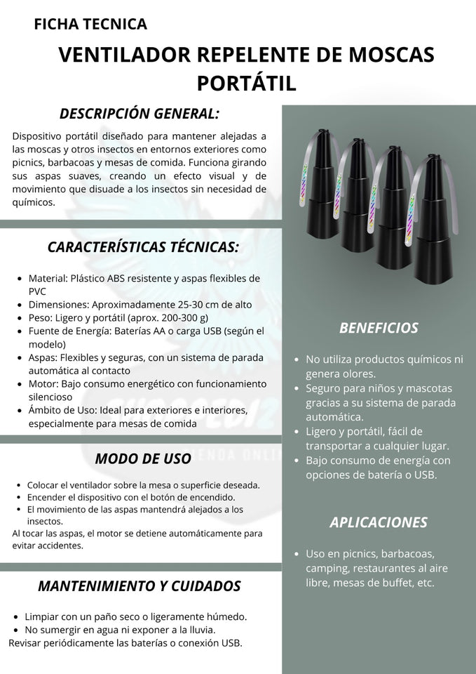 VENTILADOR ESPANTA MOSCAS-PILAS